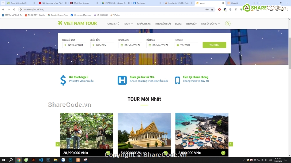 quản lý khách sạn,tour du lịch,web khách sạn,web du lịch